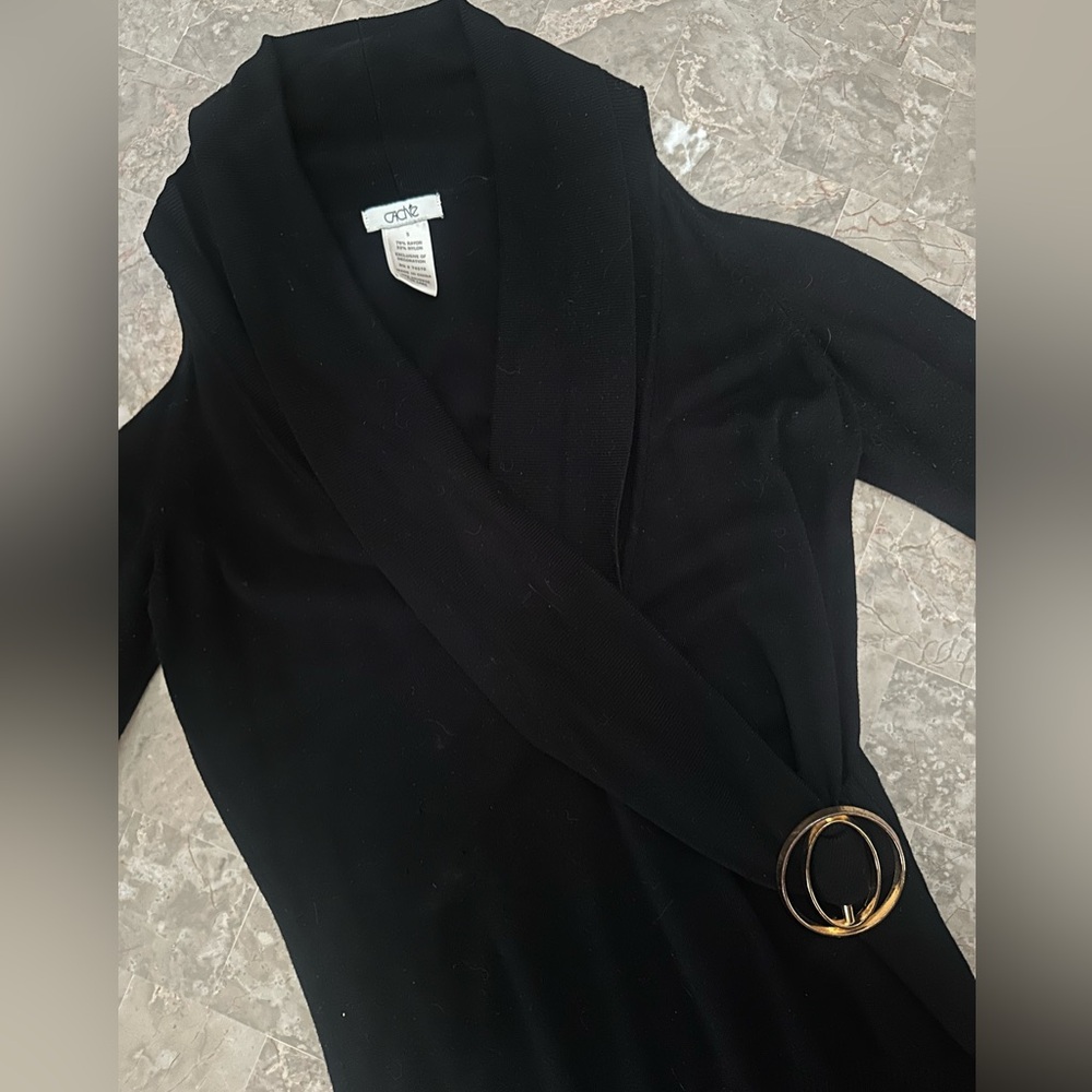 Cache Black Off-the-Shoulder Sweater